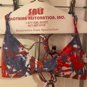 Volcom tie dye bikini top, size M
